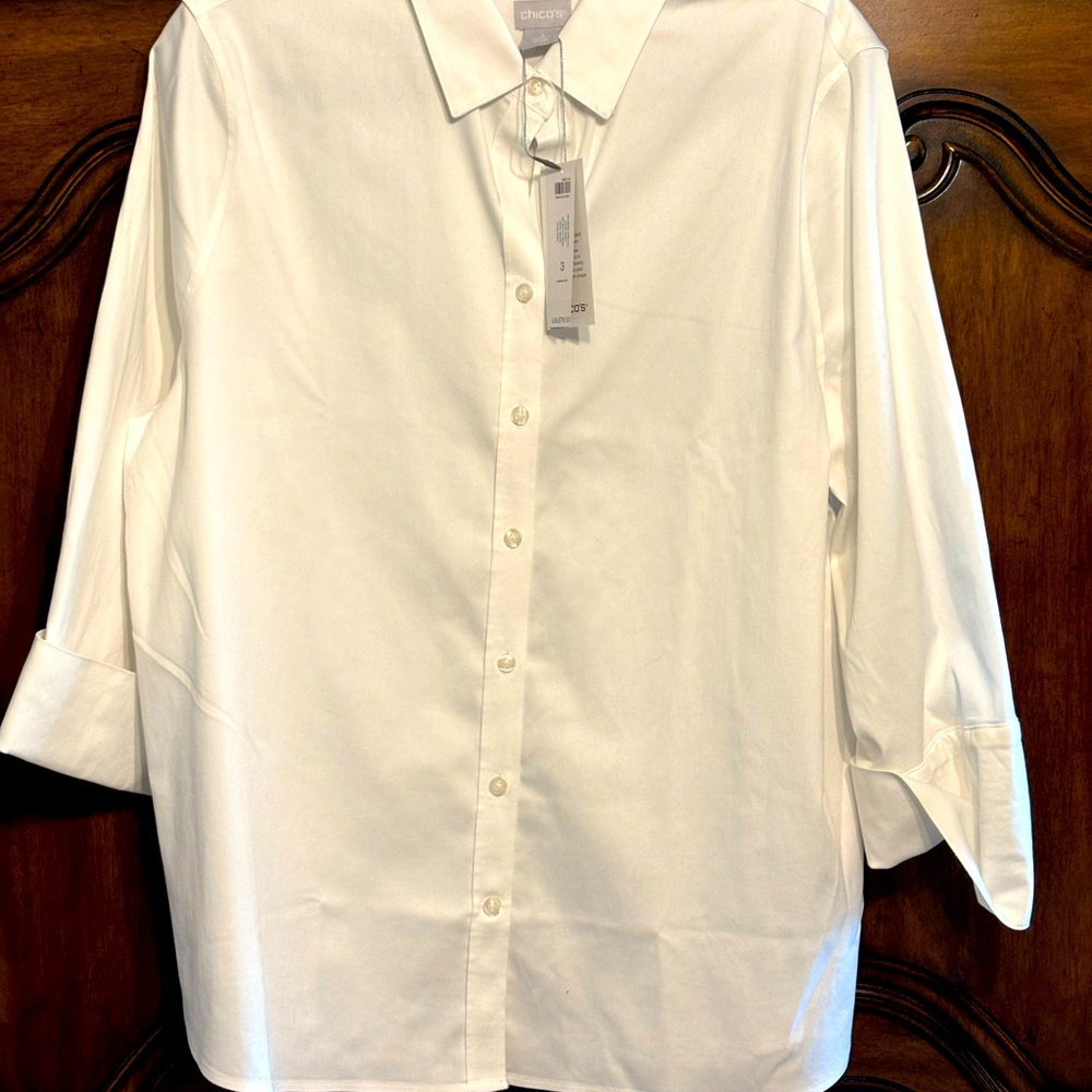 Chico’s No Iron 3/4 Sleeve Stretch Shirt